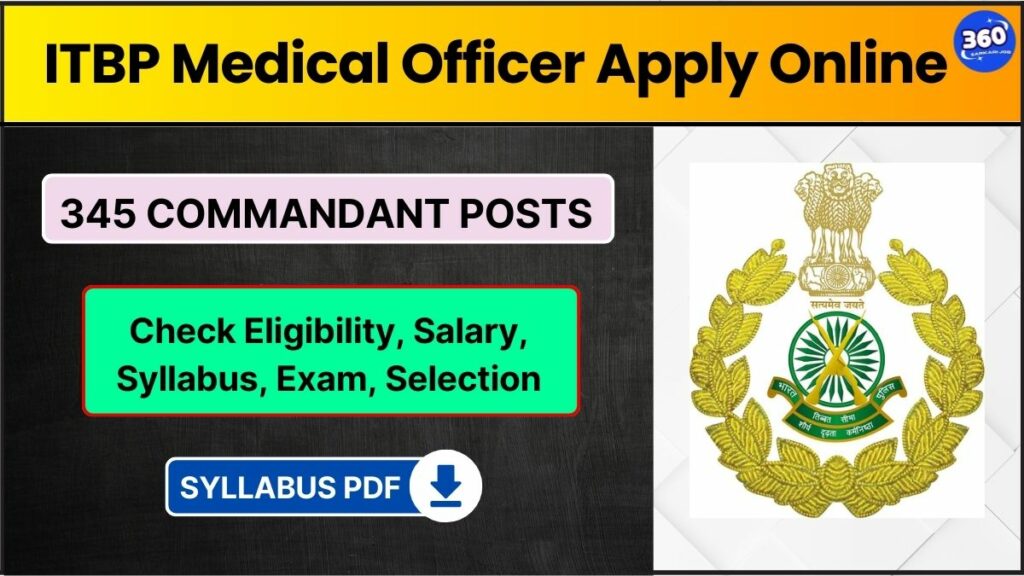 CAPF ITBP Medical Officer Apply Online 2024