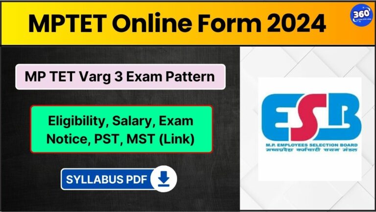 MPTET Apply Online 2024 – MP TET Varg 3