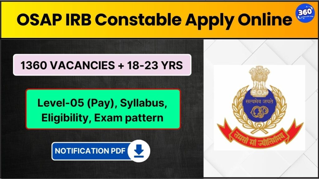 OSAP IRB Constable Apply Online 2024