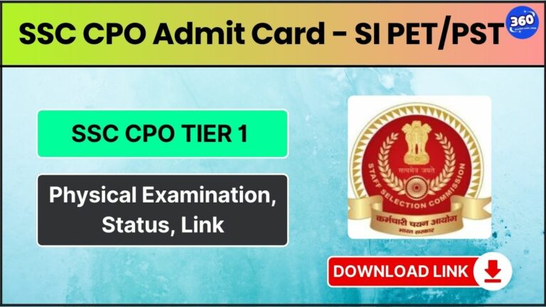 SSC CPO Admit Card SI Exam Released