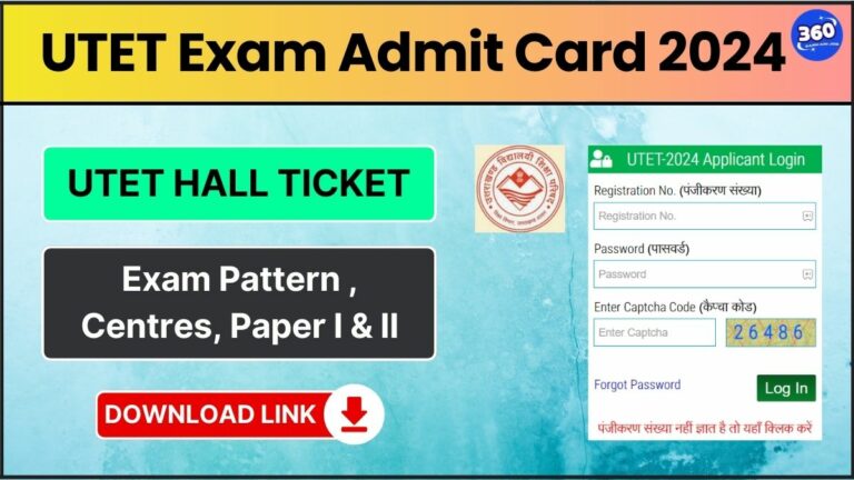 UTET Exam Admit Card Released 2024