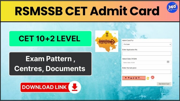 RSMSSB CET Level Admit Card 2024